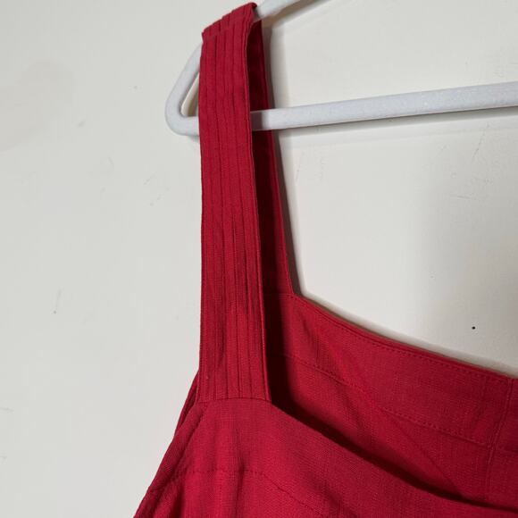 Market & Spruce Women Button Front Tank Top Red Stretch Rayon NWT Size 1X - Picture 5 of 8